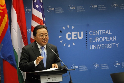 President Elbegdorj spoke at the Central European University: "Mongolian Transition to Democracy and Lessons"