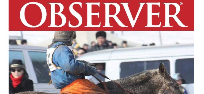 AMBASSADOR TALKS TO THE MONGOLIAN OBSERVER