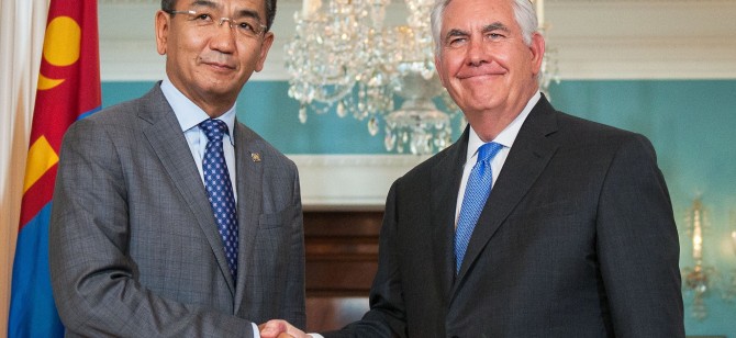 Монгол Улсын Гадаад харилцааны сайд Ц.Мөнх-Оргил АНУ-ын Төрийн нарийн бичгийн дарга Р.Тиллерсонтой уулзав.