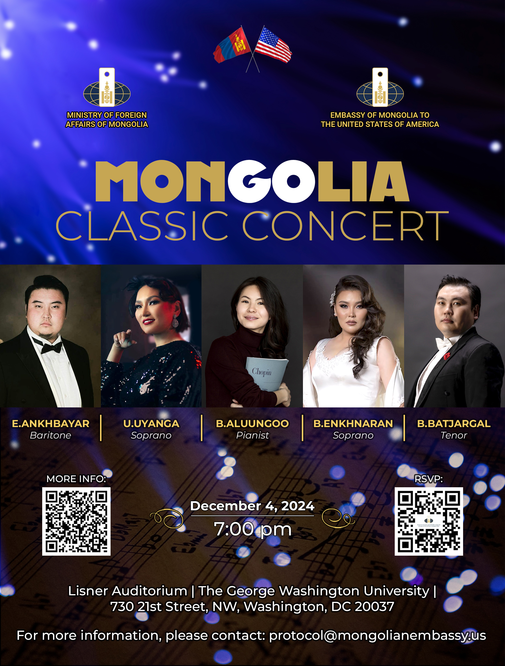 “MONGOLIA: CLASSIC CONCERT” СОНГОДОГ УРЛАГИЙН ТОГЛОЛТОД УРЬЖ БАЙНА      “MONGOLIA CLASSIC CONCERT” on 7 pm December 4th, 2024.