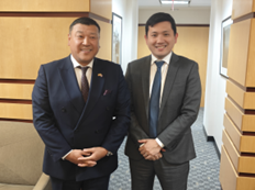 AMBASSADOR OF MONGOLIA TO THE UNITED STATES OF AMERICA, BATBAYAR ULZIIDELGER MET WITH KEVIN KIM, DEPUTY ASSISTANT SECRETARY FOR CHINA, JAPAN, KOREA, MONGOLIA, AND TAIWAN AT THE U.S. DEPARTMENT OF STATE
